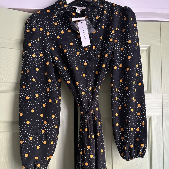 Topshop Button Up Wrap Dress - Picture 2 of 6